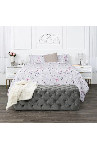 Southshore Fine Linens Luxury Premium Floral Collection Duvet Cover Set In Gray