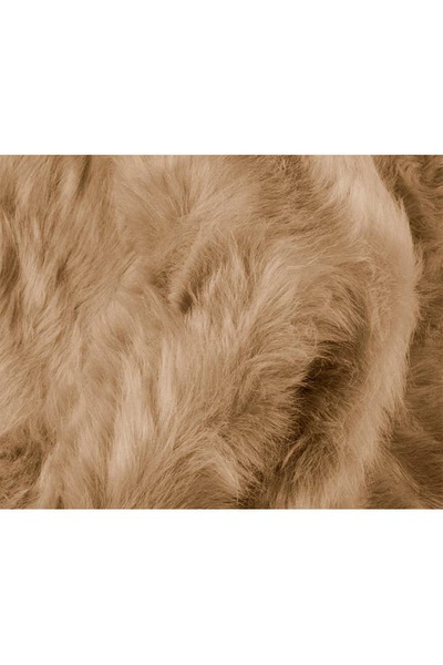 Luxe Gordon Faux Fur Throw In Tan