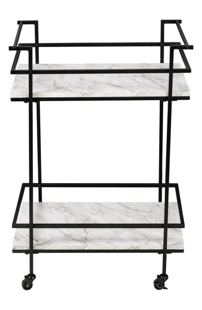 Honey-can-do 2-tier Faux Marble Bar Cart In Black