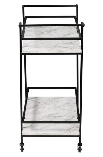 Honey-can-do 2-tier Faux Marble Bar Cart In Black