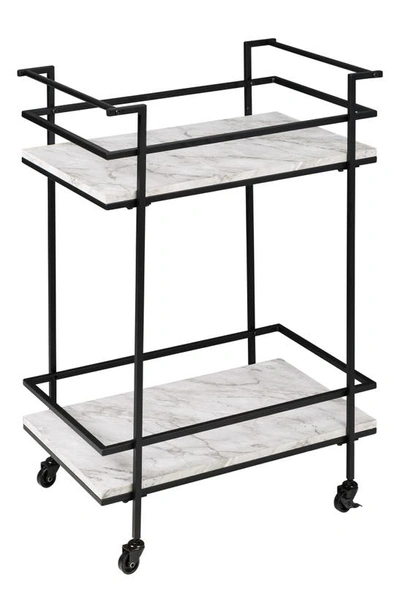 Honey-can-do 2-tier Faux Marble Bar Cart In Black