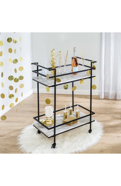 Honey-can-do 2-tier Faux Marble Bar Cart In Black