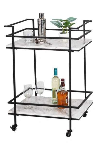 Honey-can-do 2-tier Faux Marble Bar Cart In Black