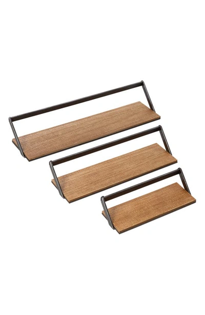 Shop Honey-can-do Metal & Wood Floating Wall Shelves In Rustic