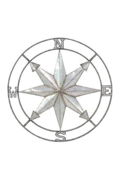 Shop Sonoma Sage Home Silvertone Metal Compass Wall Decor With Distressed Coppertone Finish