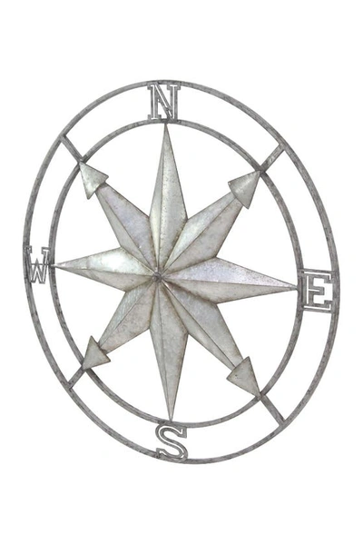Shop Sonoma Sage Home Silvertone Metal Compass Wall Decor With Distressed Coppertone Finish
