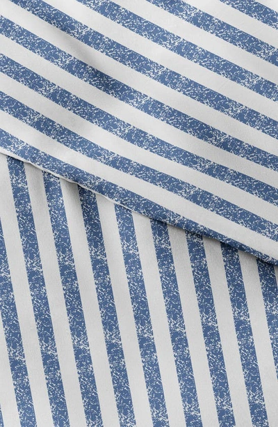 Homespun Premium Ultra Soft 3-piece Puffed Rugged Stripes Duvet Cover Set In Navy