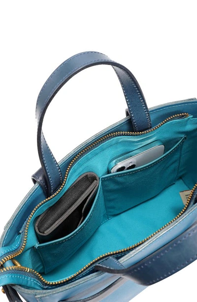 Shop Old Trend Westland Leather Mini Tote In Turquoise
