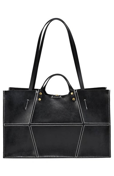 Shop Old Trend Rosa Leather Tote In Black