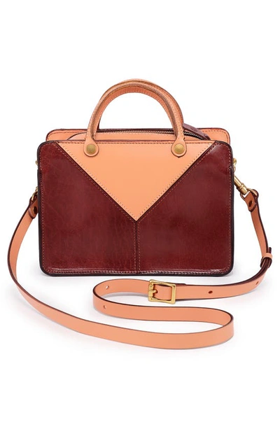 Shop Old Trend Colorblock Leather Tote Crossbody Bag In Brown