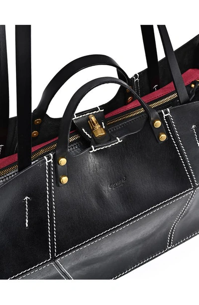 Shop Old Trend Rosa Leather Tote In Black