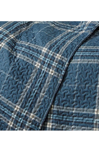 Southshore Fine Linens Plaid Collection- Luxury Premium Oversized Quilt Set In Blue