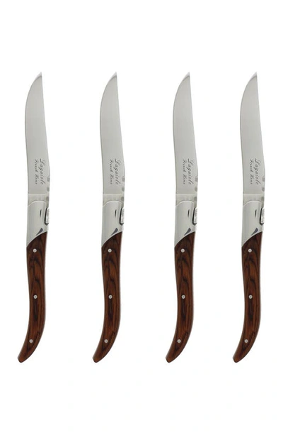French Home Laguiole Connoisseur Rosewood Steak Knives In Wood Grain