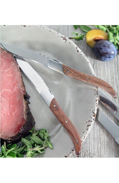 French Home Laguiole Connoisseur Rosewood Steak Knives In Wood Grain
