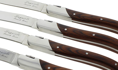 French Home Laguiole Connoisseur Rosewood Steak Knives In Wood Grain