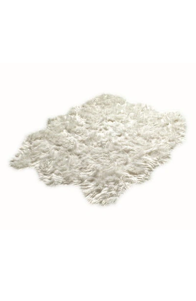 Luxe Gordon Faux Fur Rug In Off White