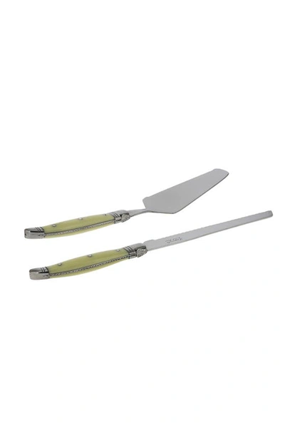 French Home 2 Piece Laguiole Conoisseur Cake Slicer And Server Set  Faux Ivory In Ivory