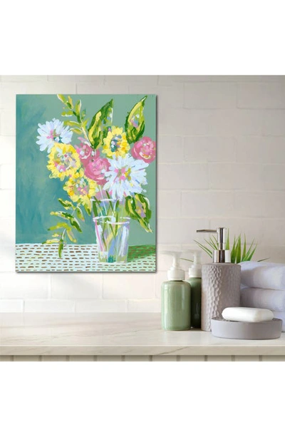 Shop Courtside Market Pastel Blossoms Wall Art In Blue/ Green