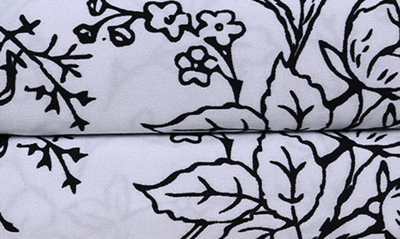 Southshore Fine Linens Winter Brush Sheet Set In White W/ Black Flowers
