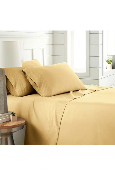 Shop Southshore Fine Linens Premium Collection Pleated Extra Deep Pocket Sheet Set In Gold