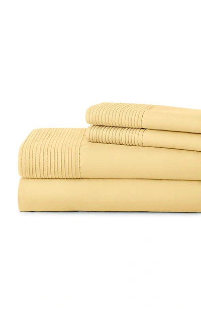 Shop Southshore Fine Linens Premium Collection Pleated Extra Deep Pocket Sheet Set In Gold