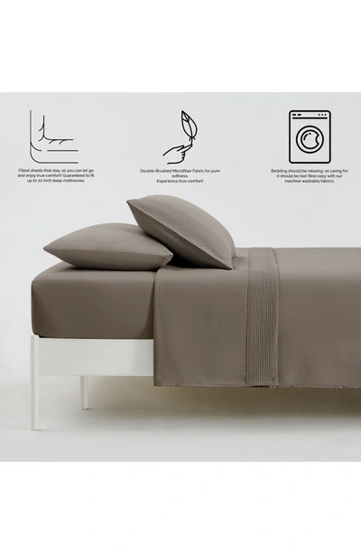 Southshore Fine Linens Premium Collection Pleated Extra Deep Pocket Sheet Set In Dark Taupe