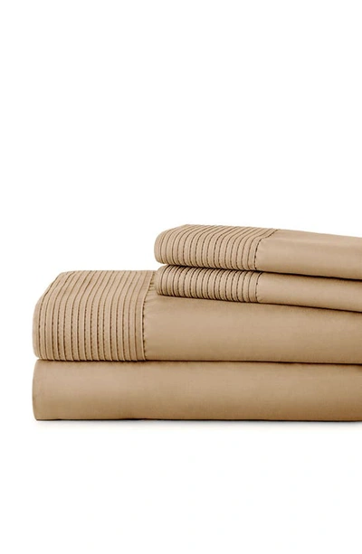 Southshore Fine Linens Premium Collection Pleated Extra Deep Pocket Sheet Set In Taupe