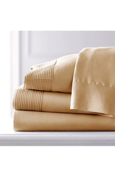 Southshore Fine Linens Premium Collection Pleated Extra Deep Pocket Sheet Set In Taupe