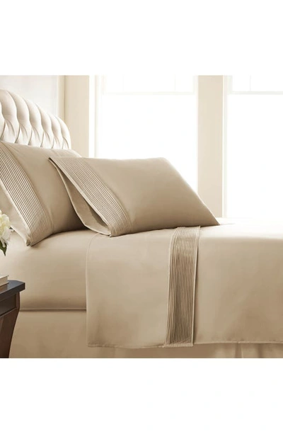 Southshore Fine Linens Premium Collection Pleated Extra Deep Pocket Sheet Set In Taupe