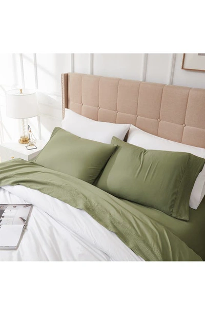 Southshore Fine Linens Premium Collection Pleated Extra Deep Pocket Sheet Set In Sage Green