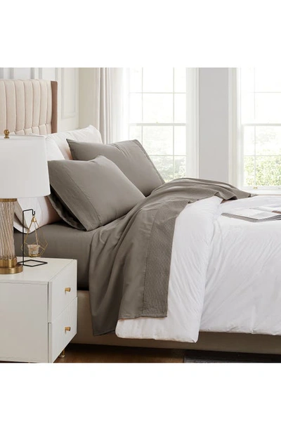 Southshore Fine Linens Premium Collection Pleated Extra Deep Pocket Sheet Set In Dark Taupe