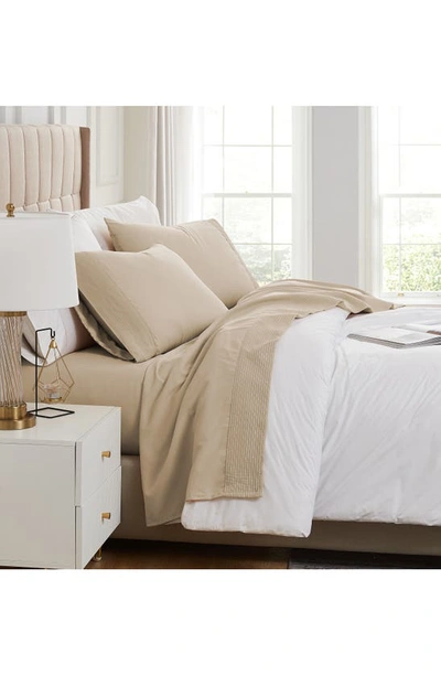 Southshore Fine Linens Premium Collection Pleated Extra Deep Pocket Sheet Set In Taupe