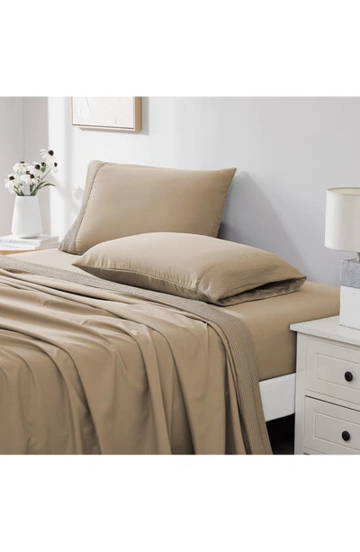Southshore Fine Linens Premium Collection Pleated Extra Deep Pocket Sheet Set In Taupe