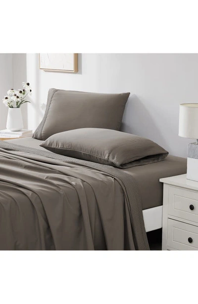 Southshore Fine Linens Premium Collection Pleated Extra Deep Pocket Sheet Set In Dark Taupe