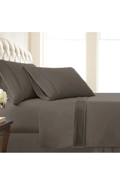 Southshore Fine Linens Premium Collection Pleated Extra Deep Pocket Sheet Set In Dark Taupe