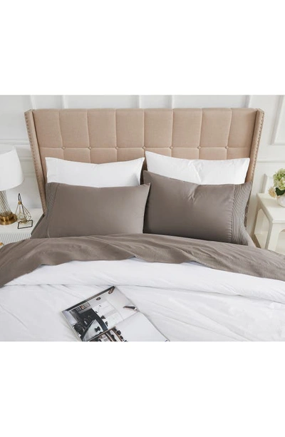Southshore Fine Linens Premium Collection Pleated Extra Deep Pocket Sheet Set In Dark Taupe