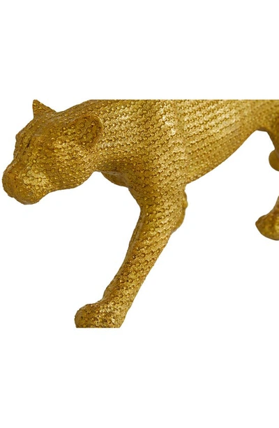 Willow Row Polystone Glam Jaguar Statues In Gold