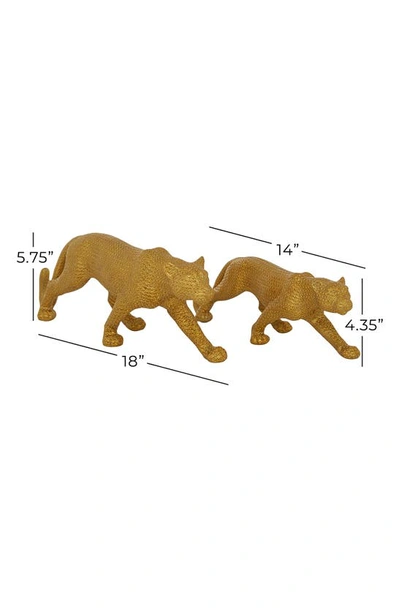 Willow Row Polystone Glam Jaguar Statues In Gold