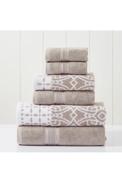 Shop Modern Threads Yarn Dyed Jacquard/solid Towel 6-piece Set In Fawn