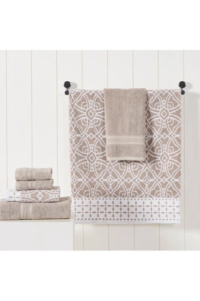 Modern Threads Yarn Dyed Jacquard/solid Towel 6-piece Set In Fawn