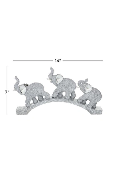 Willow Row Silver Polystone Glam Elephant Sculpture In Silver
