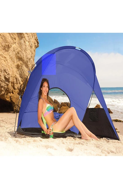 Picnic Time Cove Blue Sun Shelter In Blue/gray/silver