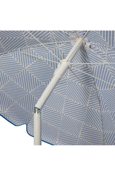 Picnic Time Blue Athens Pattern Portable Beach Umbrella In Blue