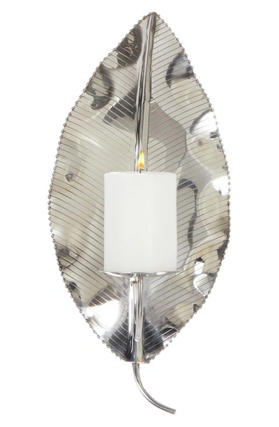 Shop Sonoma Sage Home Silver Stainless Steel Pillar Wall Sconce With Hammered Design