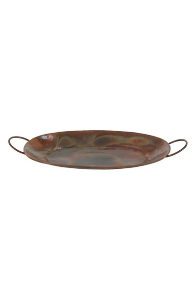 Uma Rustic Oval Cropper Tray In Multi