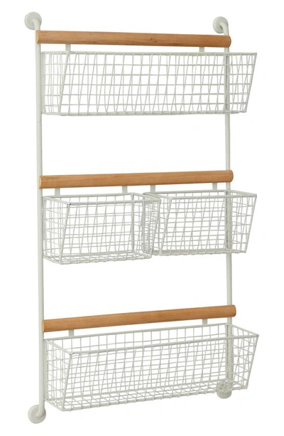 Shop Sonoma Sage Home White Metal Wall Mounted Hanging Basket Magazine Rack Holder