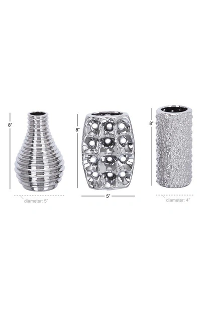 Shop Uma Silvertone Ceramic Vase With Varying Patterns