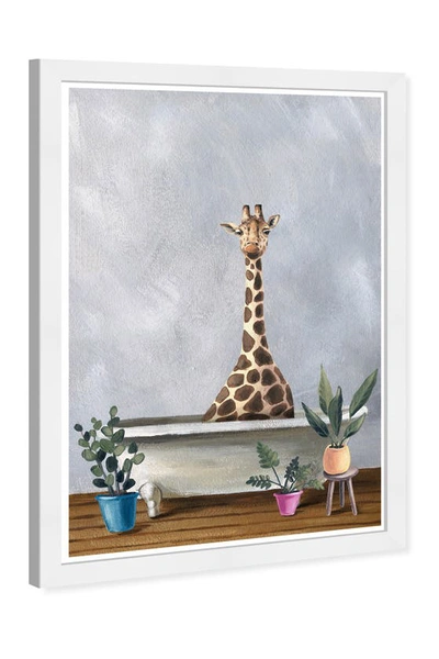 Shop Wynwood Studio Giraffe Bath Gray Bath And Laundry Wall Art In Grey