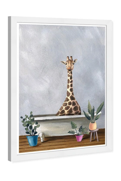 Wynwood Studio Giraffe Bath Gray Bath And Laundry Wall Art In Grey