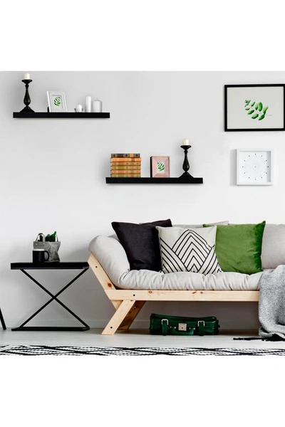 Sorbus Black Floating Rectangle Wall Shelf In Black